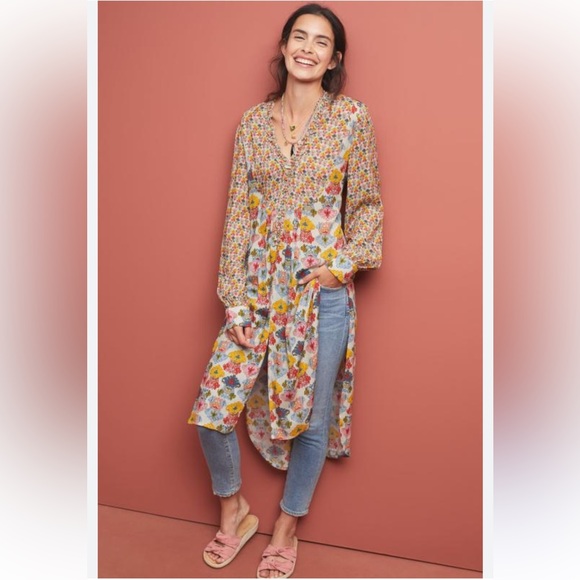 Anthropologie Dresses & Skirts - Anthropologie Bl^NK London Lucia Floral Tunic Dress Blouse Size Small
